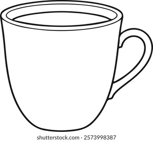 Coffee mug line art black color eps vector 