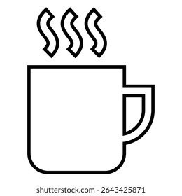 coffee mug line icon design. coffee mug thin black outline symbol vector illustration. editable stroke icon on transparent background.