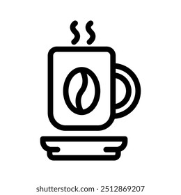 coffee mug line icon illustration vector graphic. Simple element illustration vector graphic, suitable for app, websites, and presentations isolated on white background