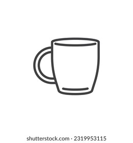 Coffee mug line icon. linear style sign for mobile concept and web design. Tea cup outline vector icon. Symbol, logo illustration. Vector graphics