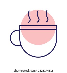 coffee mug line style icon design of drink caffeine breakfast and beverage theme Vector illustration