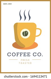 coffee mug logo design illustration, Can be used for coffee shop brand.