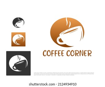 Coffee mug logo design illustration