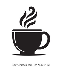 Coffee mug logo icon silhouette illustration