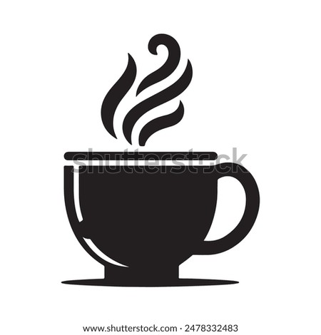 Coffee mug logo icon silhouette illustration