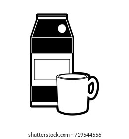coffee mug and milk carton vector illustration