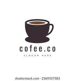 coffee mug minimal ceramic concept coffee shop logo design vector graphic illustration