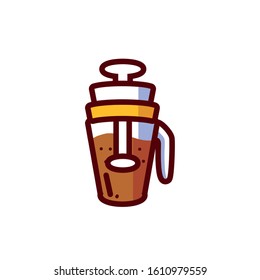 Coffee mug with mixer design of time drink breakfast beverage shop morning store aroma and caffeine theme Vector illustration