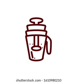 Coffee mug with mixer design of time drink breakfast beverage shop morning store aroma and caffeine theme Vector illustration