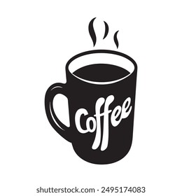 coffee mug monochromatic illustration Vector design and white background