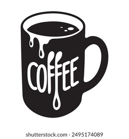 coffee mug monochromatic illustration Vector design and white background