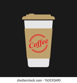 coffee mug on a black background. vector illustration