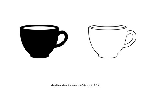 Coffee mug pair - minimal black and outline style