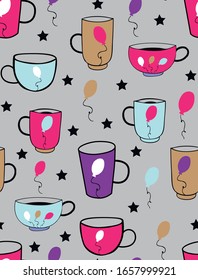 coffee mug Pattern Design Template