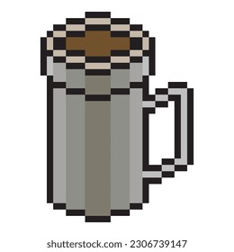 Coffee mug with pixel art