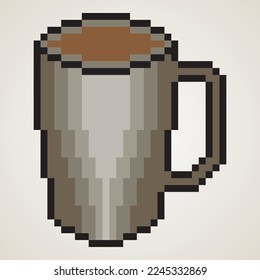 Coffee mug with pixel art. Vector illustration