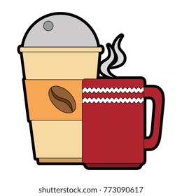 coffee mug with plastic cup