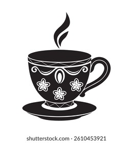 Coffee Mug Silhouette Design Vector Illustration Clipart