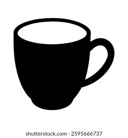 A coffee mug silhouette design in white background