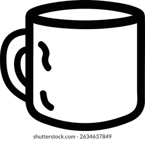 coffee mug simple outline design vector