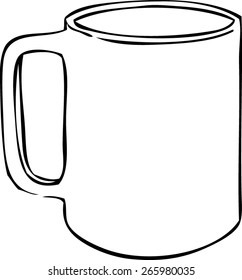 Coffee Mug Sketch Vector - Drawn