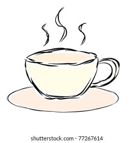 Coffee Mug Sketch, vector illustration