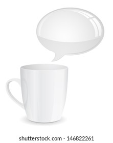 coffee mug with speech bubble