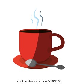 coffee in mug with spoon icon image 