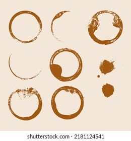 Coffee Mug Stain And Splat Vector Collection Set