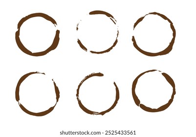 Coffee Mug Stains and Traces Set. Graphic design and illustration element vector art