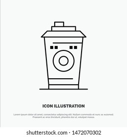 Coffee, Mug, Starbucks, Black Coffee Line Icon Vector