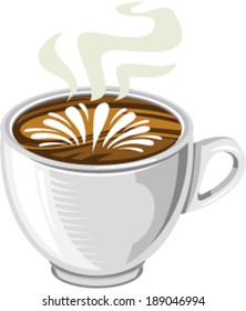 Coffee mug with steam vector illustration