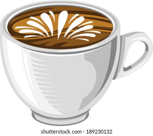 Coffee mug with steam vector illustration