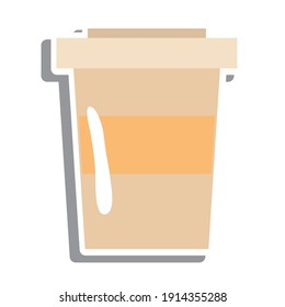 coffee mug sticker design of drink caffeine breakfast and beverage theme Vector illustration