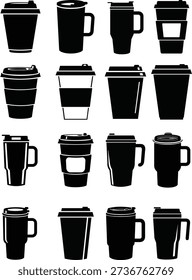 Coffee Mug and Takeaway Cup Icon Bundle
