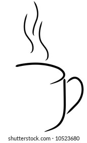 coffee mug or tea cup abstract in black and white