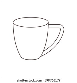 Coffee mug or Teacup symbol simple flat icon on background
