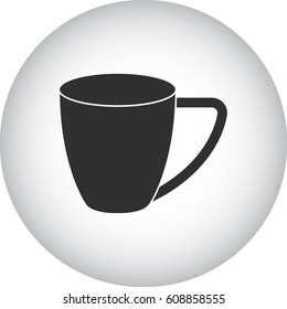 Coffee mug or Teacup symbol simple silhouette icon on background