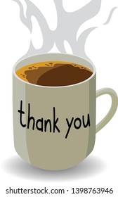 coffee mug with thank you inscription 