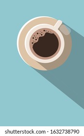 Coffee and mug from top view in eps10