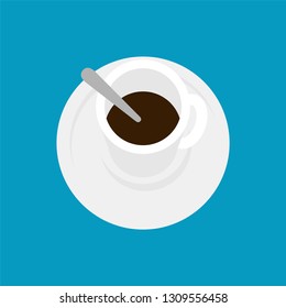 Coffee mug Top view isolated. Vector illustration
