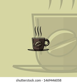 Coffee Mug Vector Cartoon for cafe template or cafe logo with coffee mug background