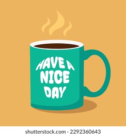 Coffee Mug Vector, Coffe Mug with Message, Morning Coffee, Cafe