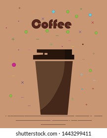 Coffee mug vector design, coffee glass icon