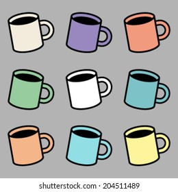 Coffee mug vector icon