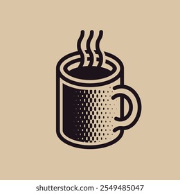 Ilustración del icono del Vector de la taza de café aislada en fondo claro