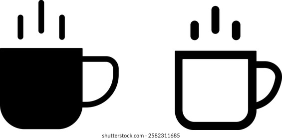  Coffee Mug Vector Icon Set – Hot Beverage and Drinkware Designs