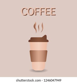 Coffee mug vector icon. The symbol of coffee break. Rest in a cafe. Illustration of coffee with you. A gift card store. Layers grouped for easy editing illustration. For your design.