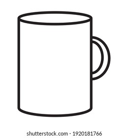 Coffee mug vector icon. Symbols on white background