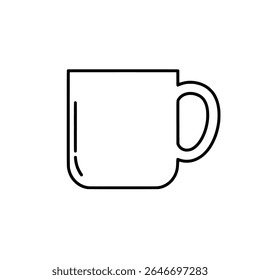 Coffee Mug Vector Illustration - Silhouette Icon of Hot Beverage Cup for Kitchen and Cafe Themes